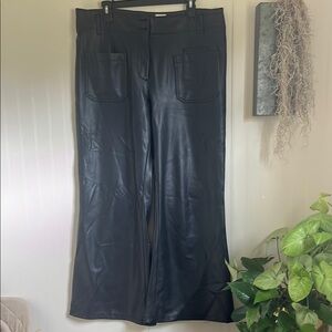 Maeve Black Faux Leather Jeans